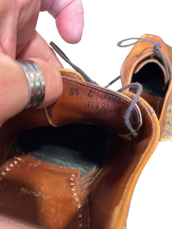 Allen Edmonds Augusta mens USA VTg  brown leather oxford dress shoes sz 8.5E SKU main image 10